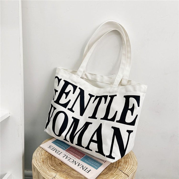 Fashionable cotton bag with striking lettering Bowlift