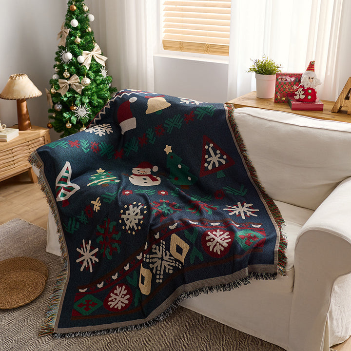 Cozy Playful Holiday-Themed Throw Blanket