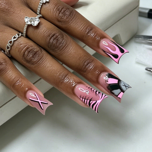 Artistic Long Nail Design Tips with Unique Patterns Bowlift
