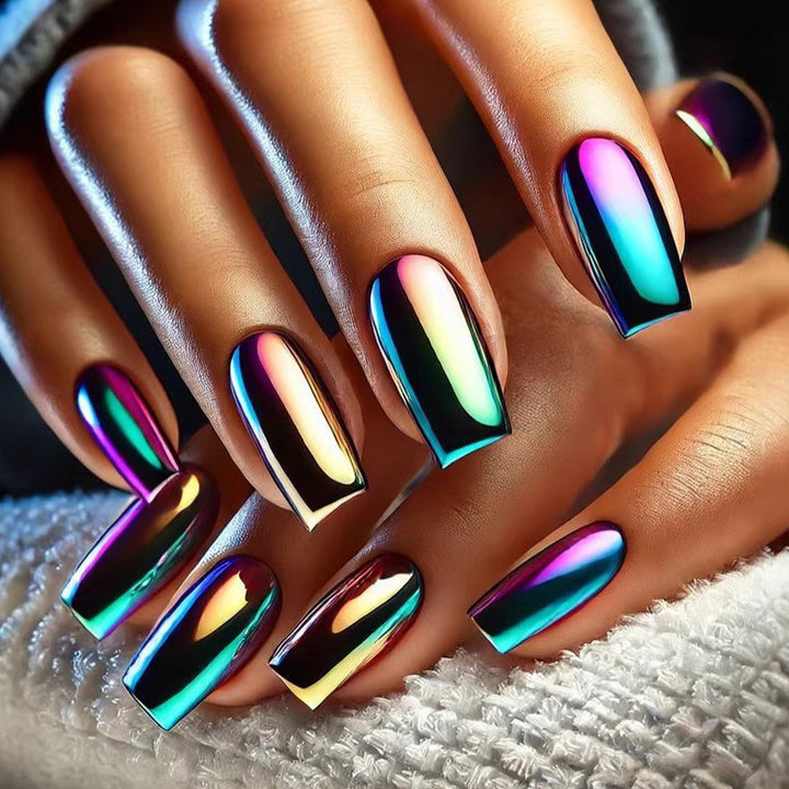 Spectacular Art Nails in Rainbow Design Bowlift