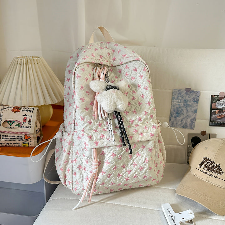 Textured Plush Multi-Compartt Backpack Bowlift