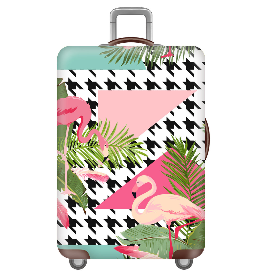 Unisex non-elastic suitcase cover with tropical leaf pattern, stretch protective cover for hard shell and soft case Bowlift