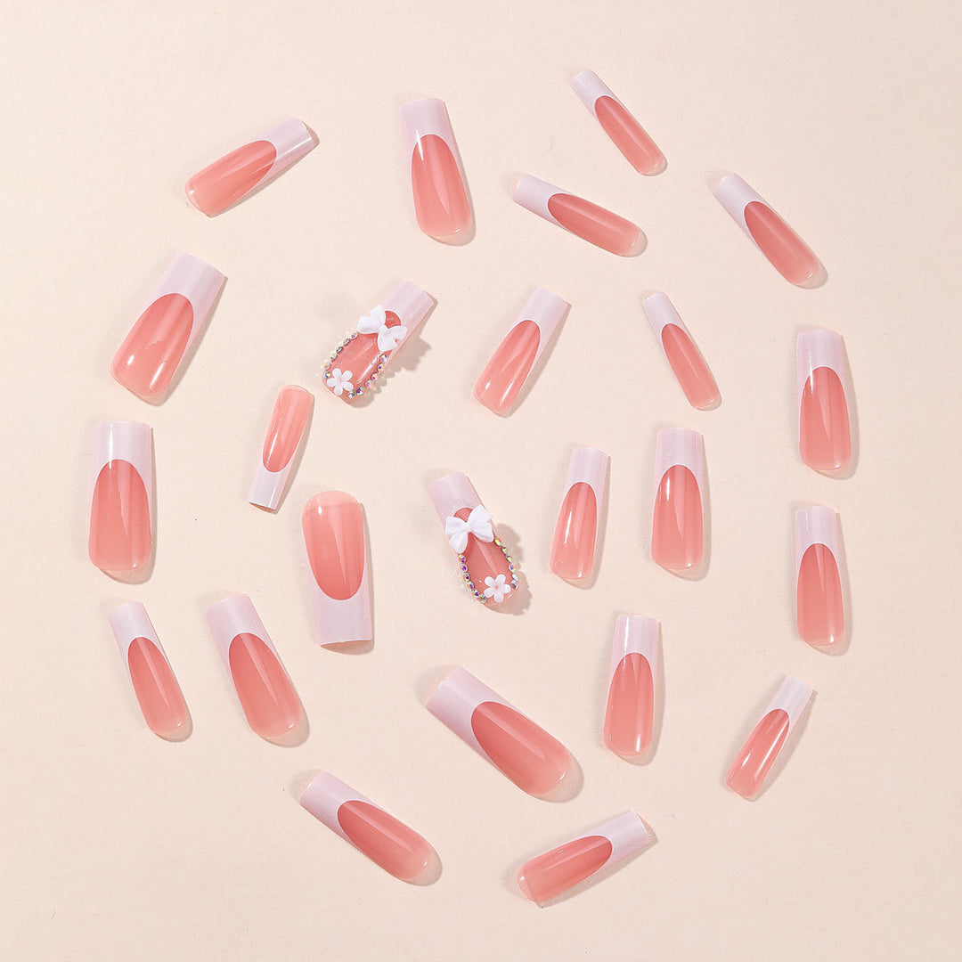 Elegant 3D Floral Accent Nail Art Extensions Bowlift