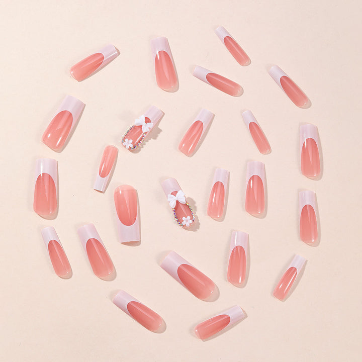 Elegant 3D Floral Accent Nail Art Extensions Bowlift