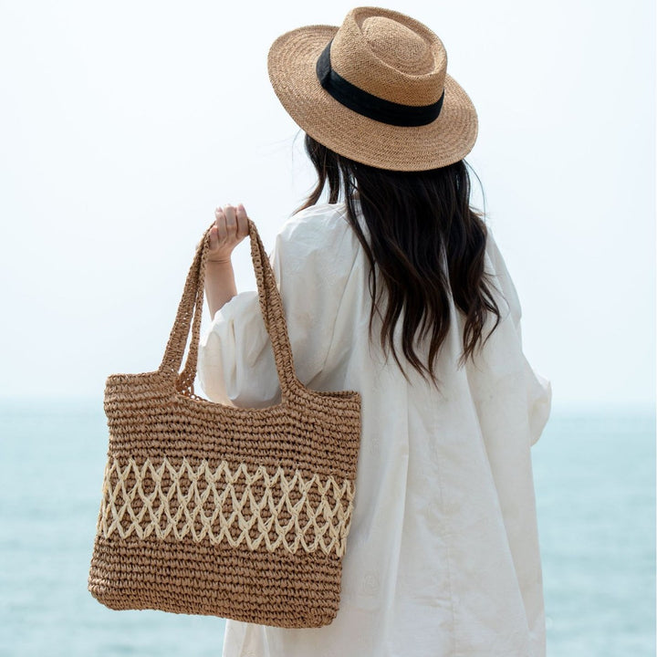 Handwoven shopping bag with decorative pattern Bowlift