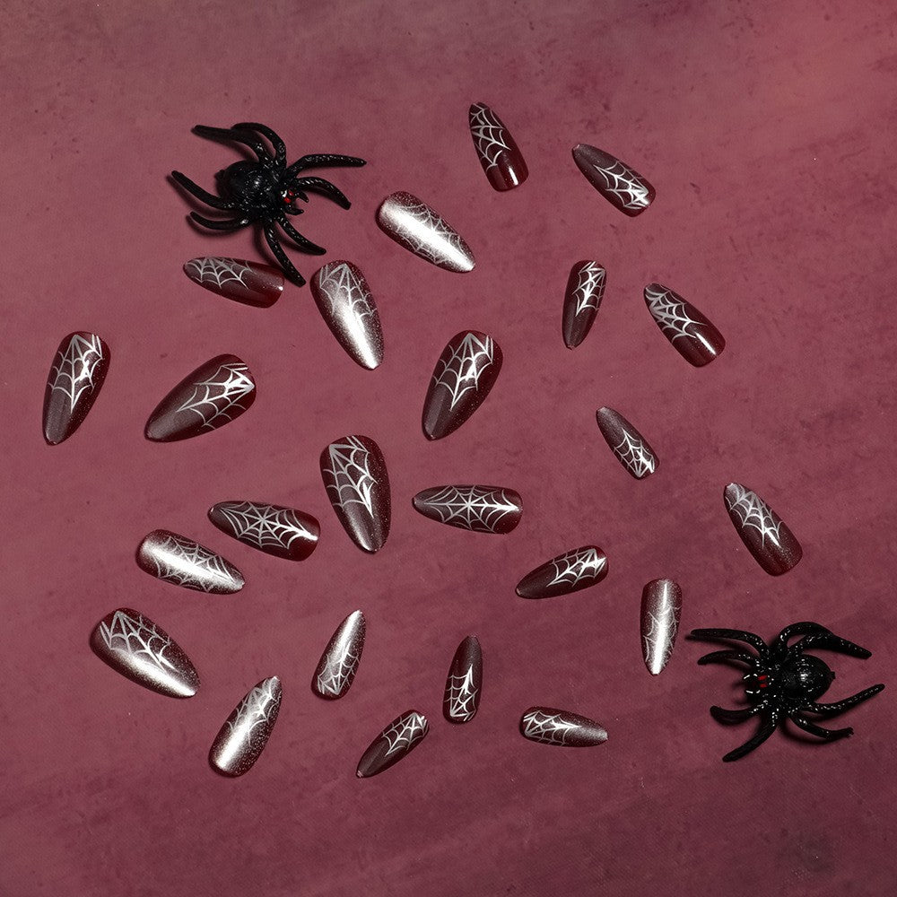 Gothic Spider Web Press-On Nails Bowlift