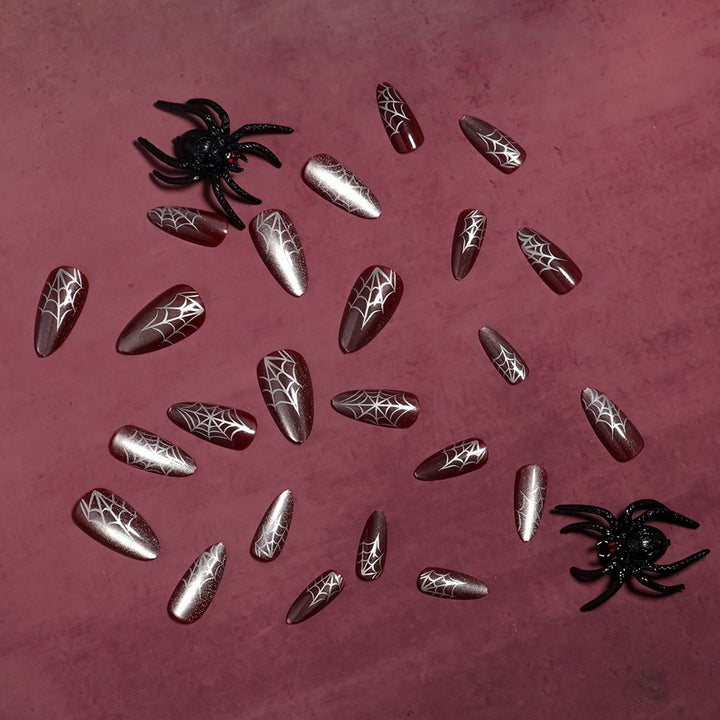Gothic Spider Web Press-On Nails Bowlift