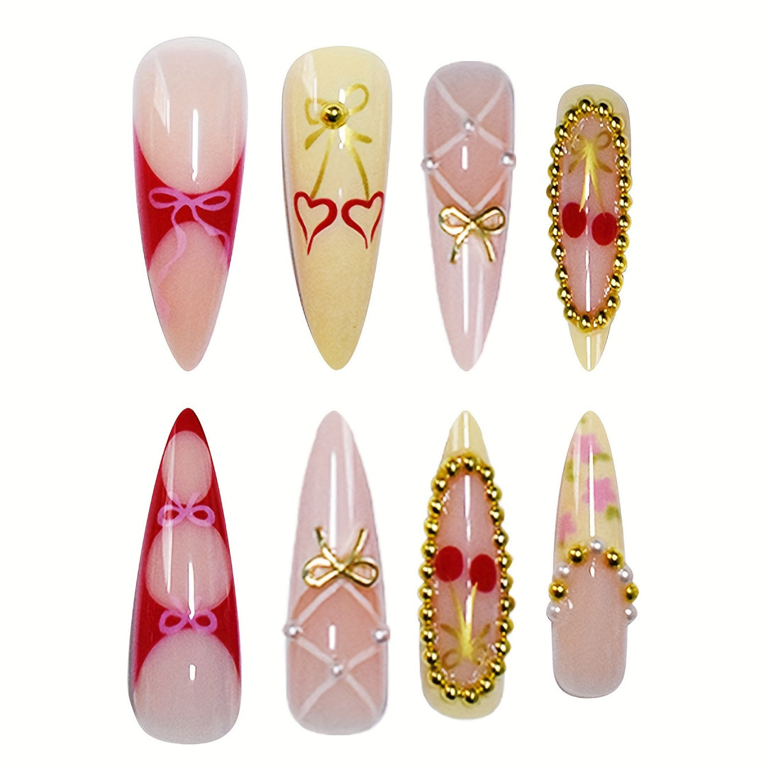 Colorful Artistic Press-On Nail Art Bowlift