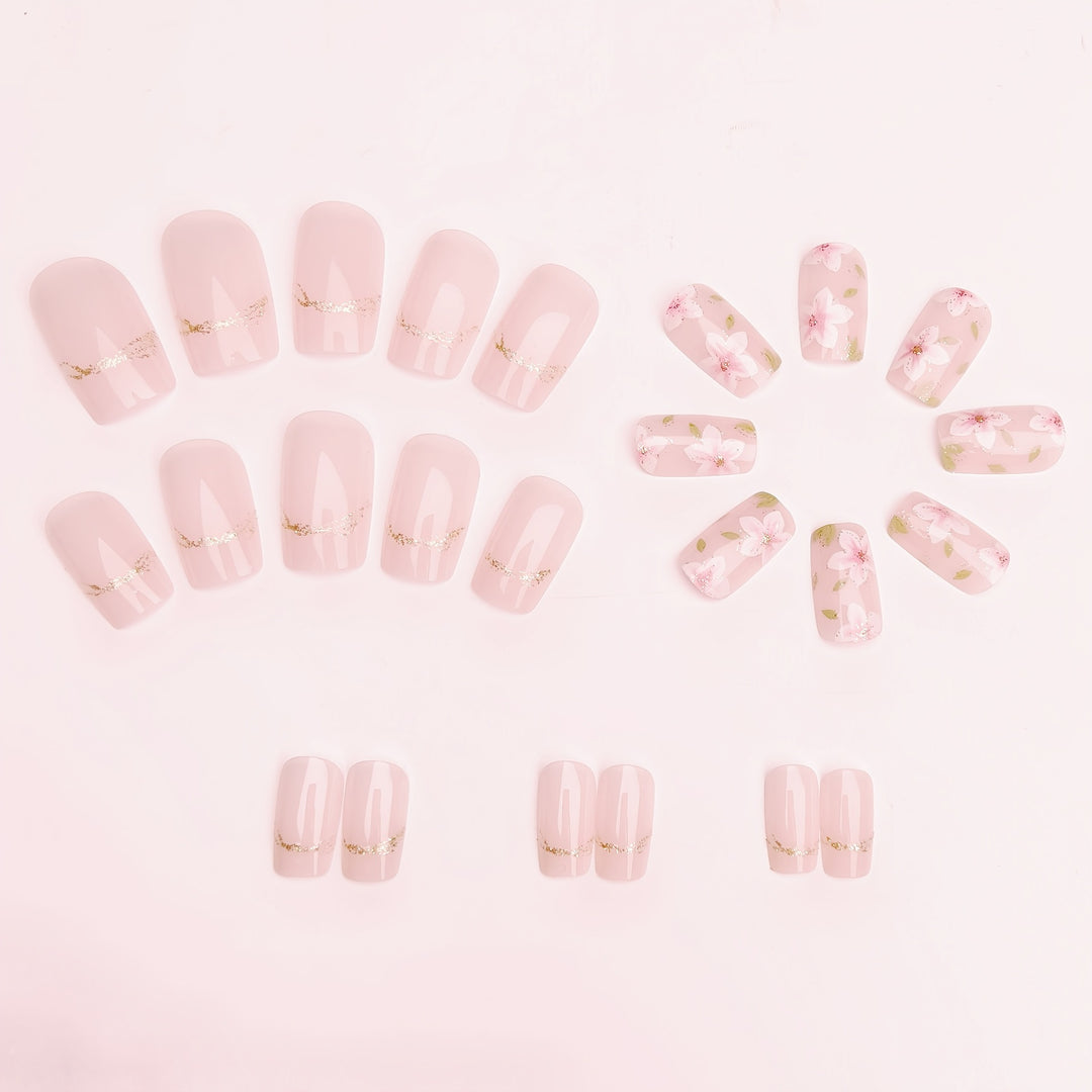 Artificial nails with delicate floral accents Bowlift