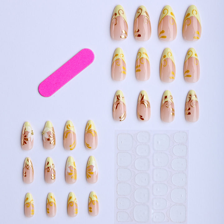 Artificial nails with elegant decorations Bowlift