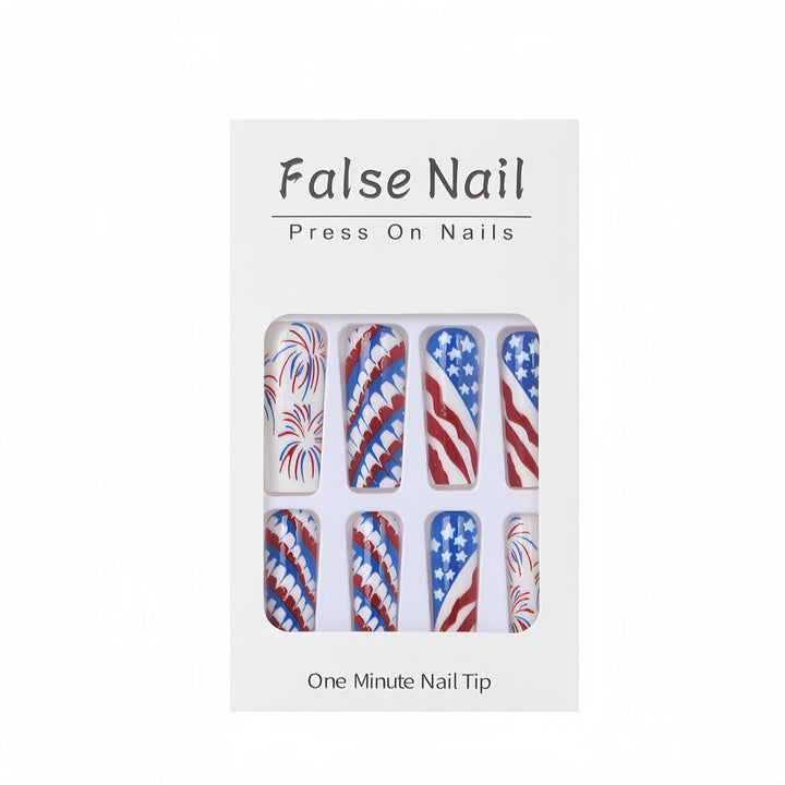 Artificial nails with patriotic patterns Bowlift