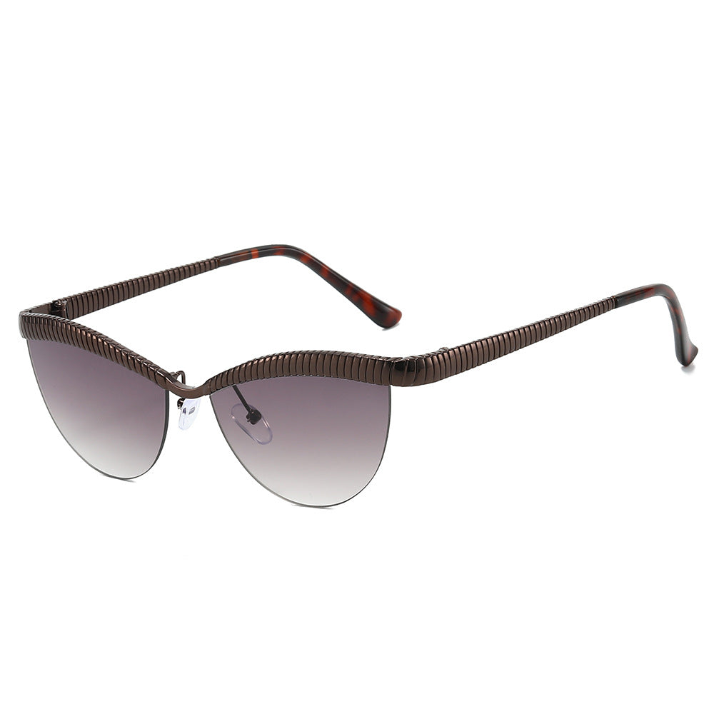 Statement Cat-Eye Sunglasses with Sculpted Metal Frames Bowlift