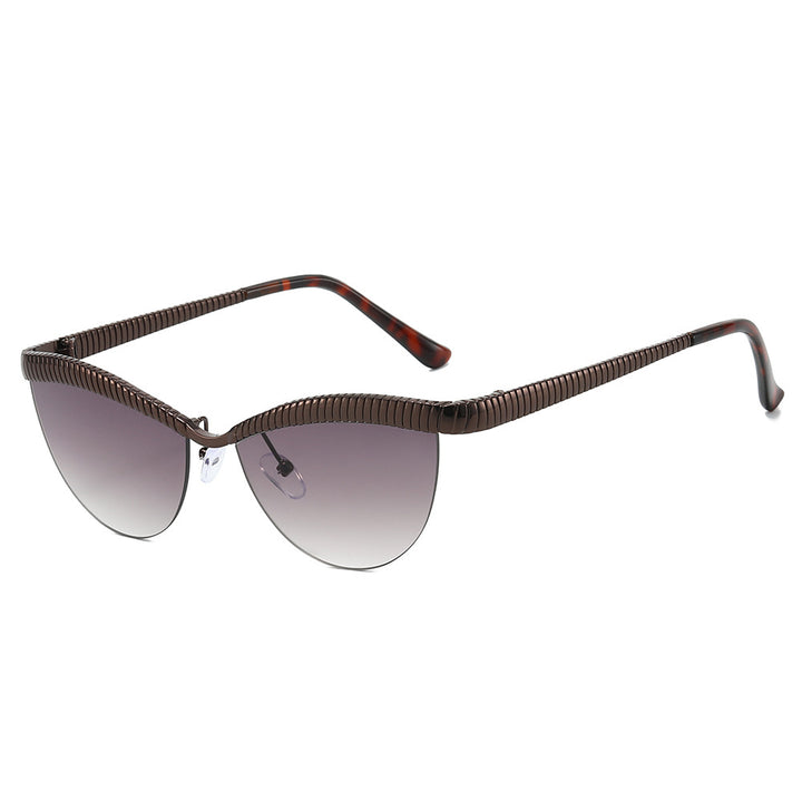 Statement Cat-Eye Sunglasses with Sculpted Metal Frames Bowlift