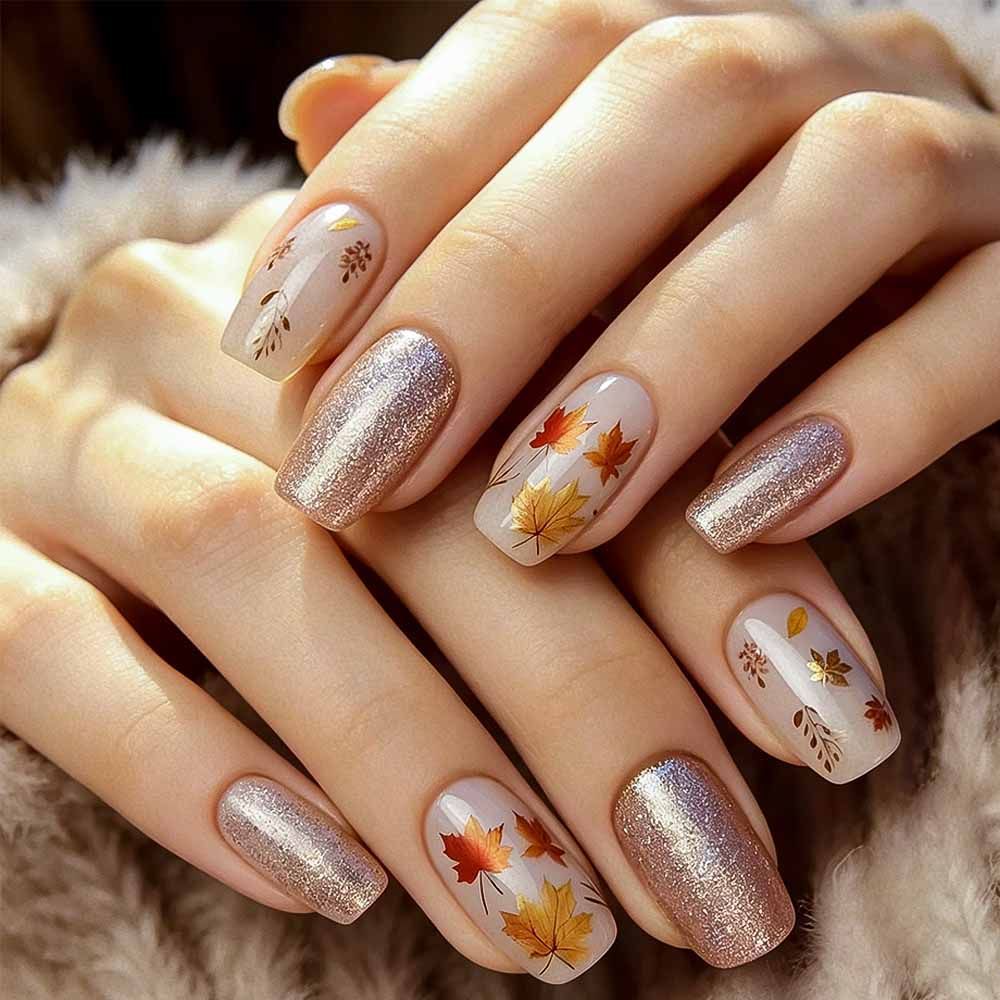 Artistic Autumn-Themed Press-On Nails Bowlift