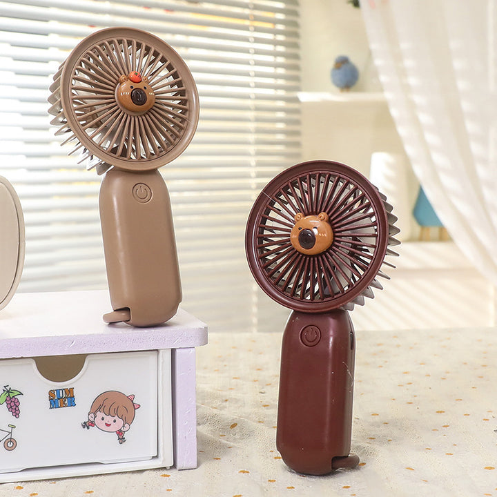 Women's Portable Hand Fan in Cute Bear Design Bowlift