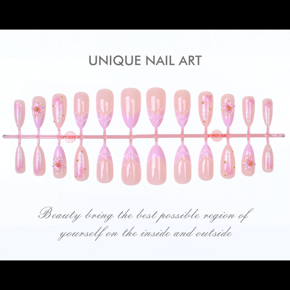 Floral Art Press-On Nail Set Bowlift