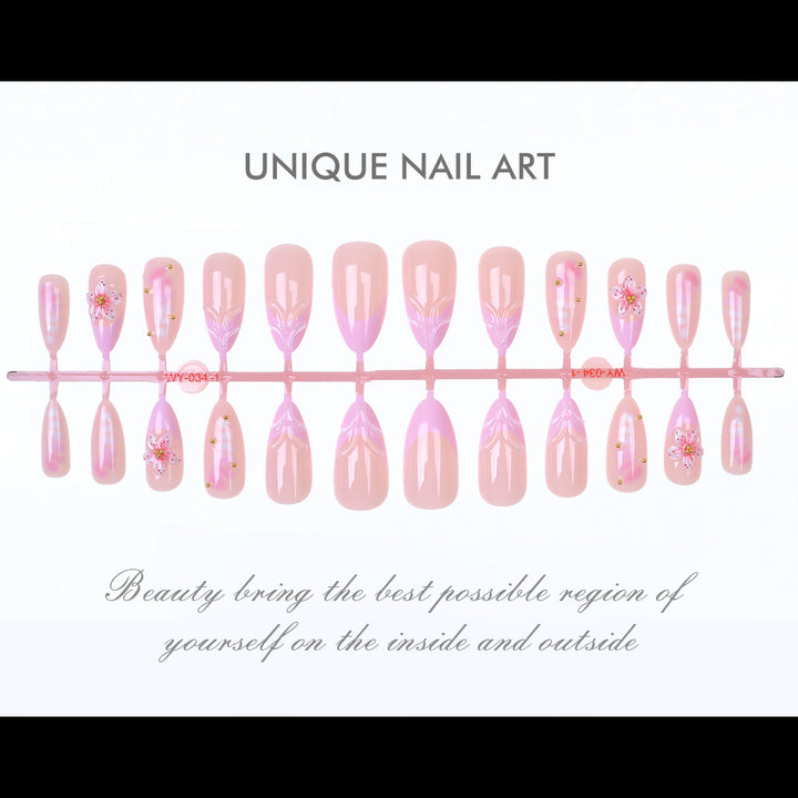 Floral Art Press-On Nail Set Bowlift