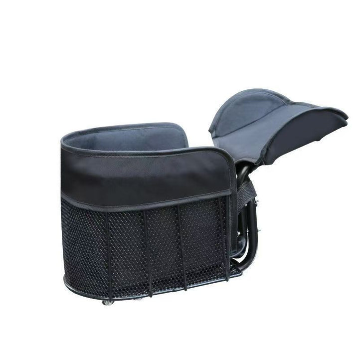 padded frame mounted pet carrier basket with mesh sides and quick release mount Bowlift
