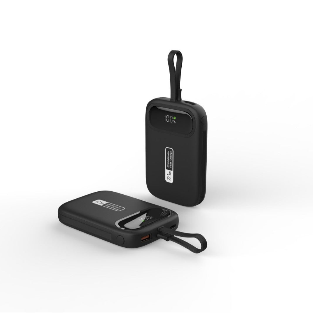 Portable power bank with fast USB-C connection and integrated LED display Bowlift