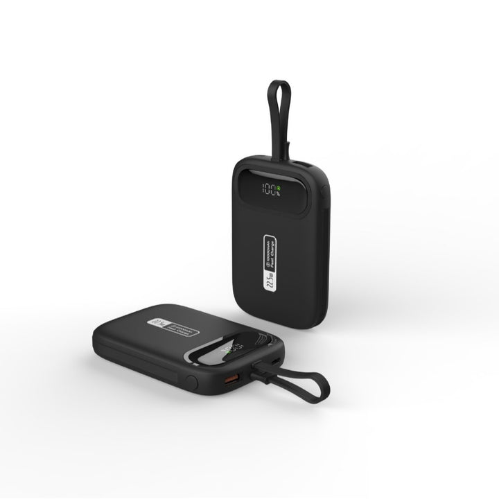 Portable power bank with fast USB-C connection and integrated LED display Bowlift