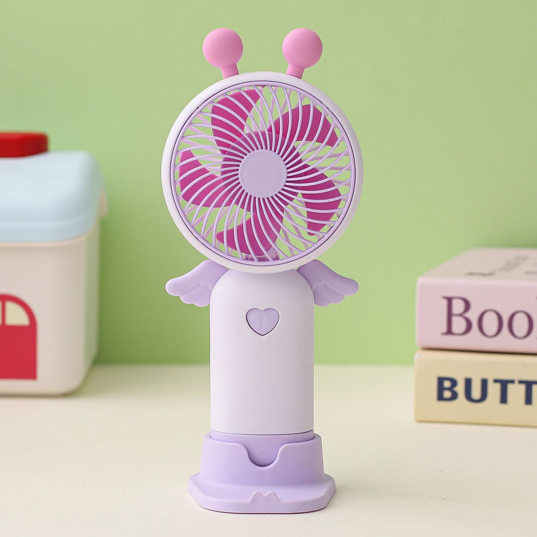 Ladies portable hand fan with cute animal design Bowlift