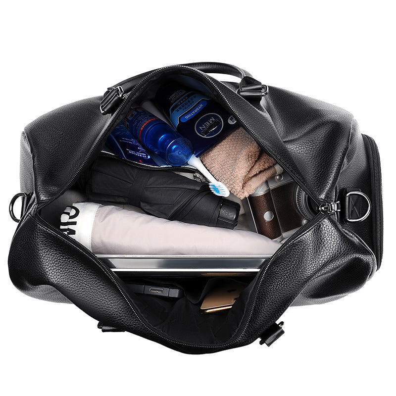 Premium Leather Weekend Travel Duffle Bowlift