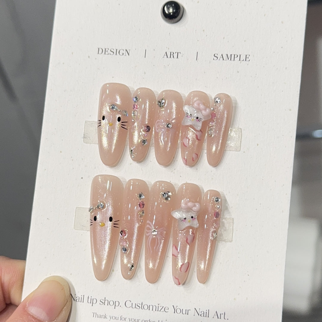 Artificial nails with Playful-Elegant Design Bowlift
