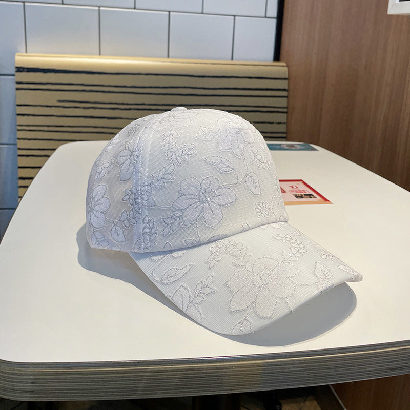 Women's Floral Embroidered Baseball Cap Bowlift
