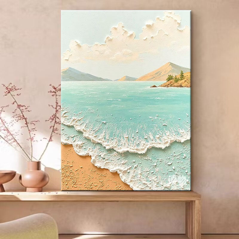 Textured Coastal Landscape Canvas Art