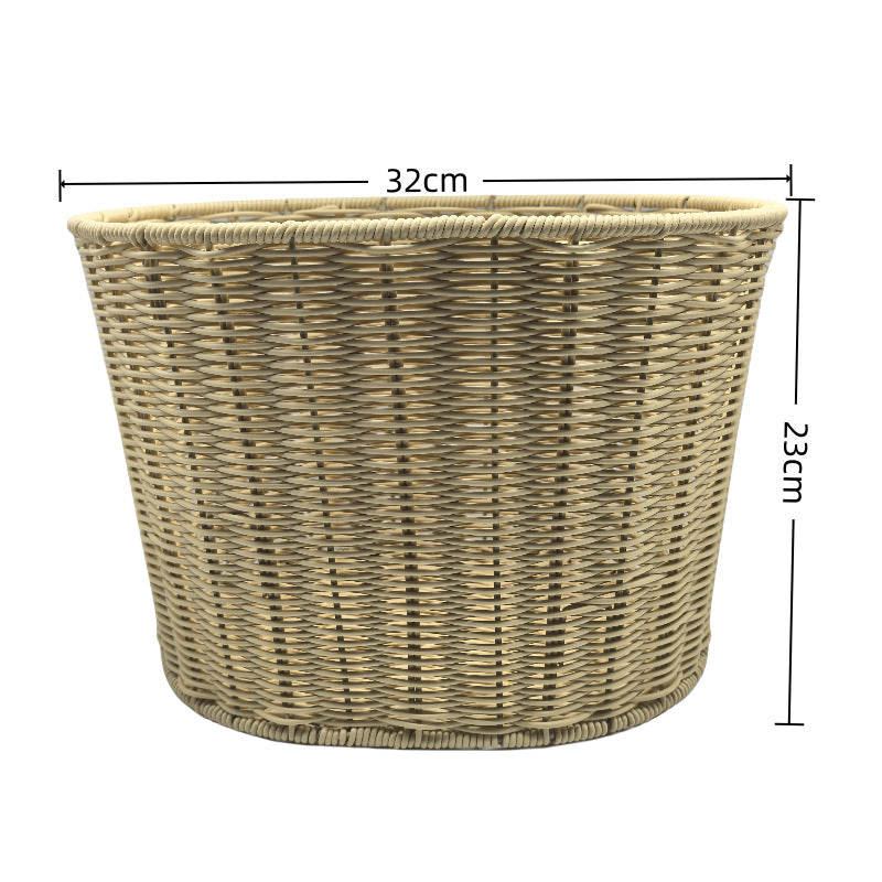 woven rattan front bicycle basket with universal handlebar mount Bowlift