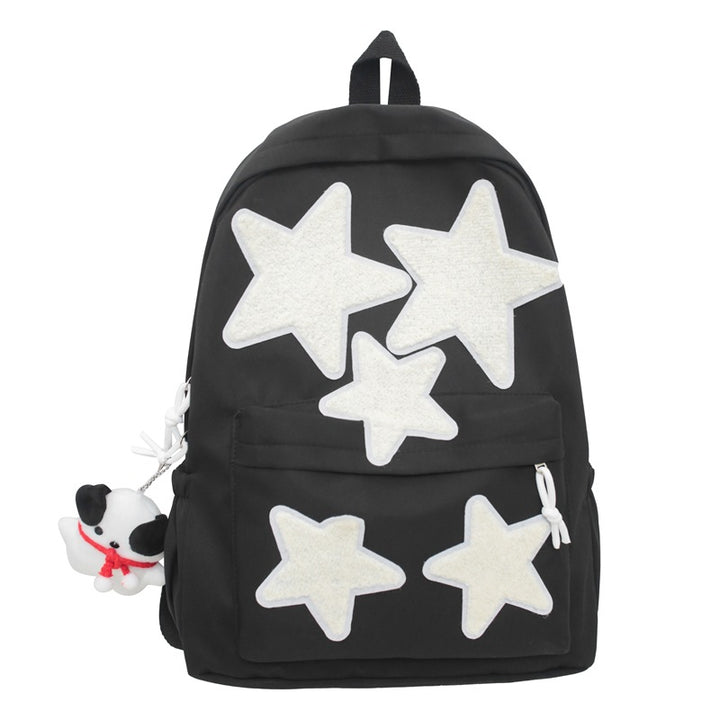 Star-Embroidered Casual Backpack Bowlift