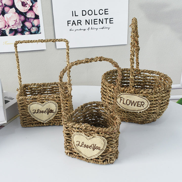 Handwoven Decorative Flower Basket Bowlift