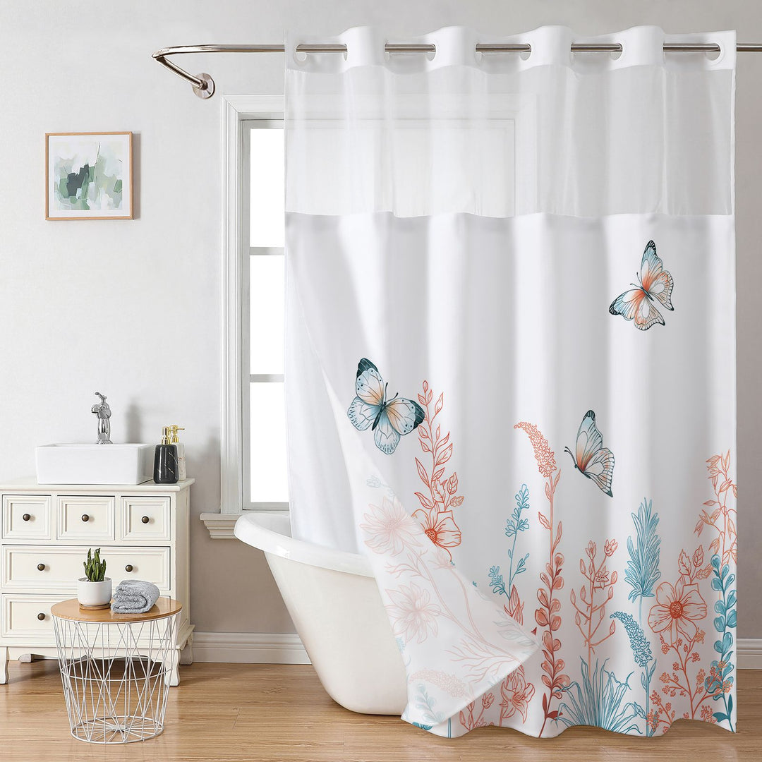 Elegant Butterfly Shower Curtain Bowlift