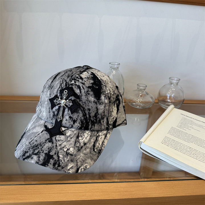Men's Cross-Embellished Cap Bowlift