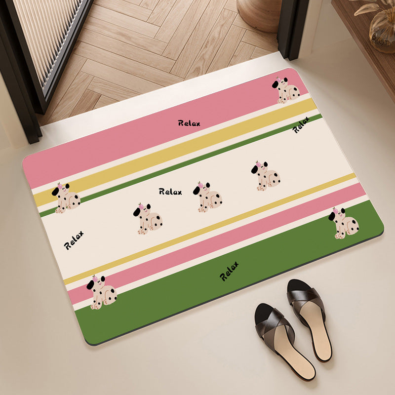 Floral Design Cotton Bath Mat Bowlift