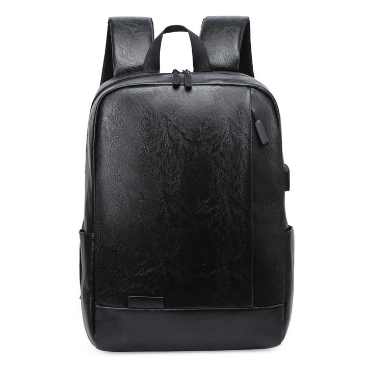 Eco-Friendly Textured Leather Laptop Backpack Bowlift