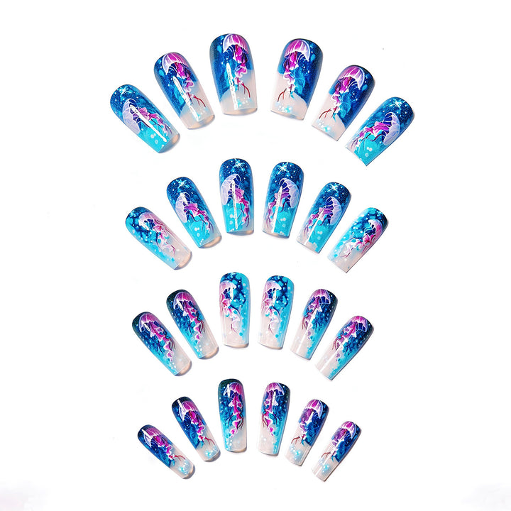 Artificial nails with impressive jellyfish design Bowlift