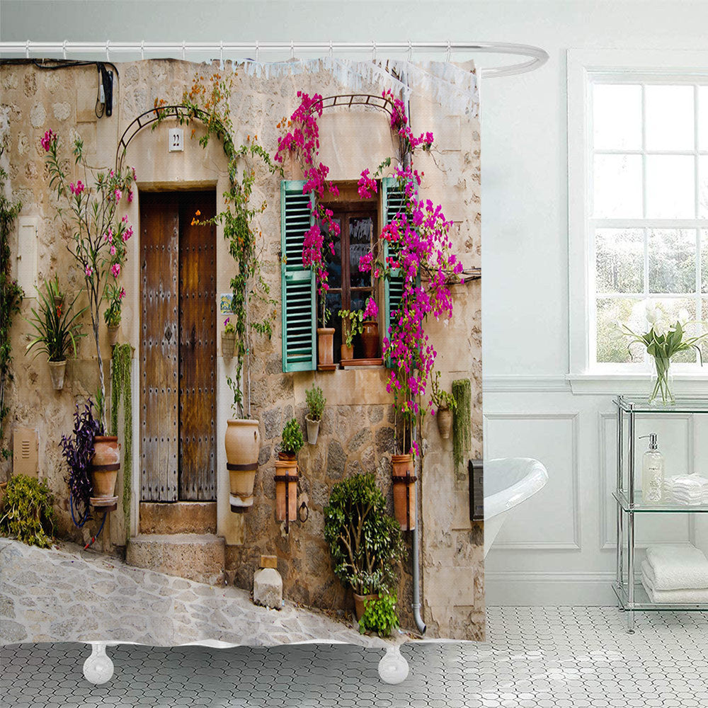 Floral Lane-Inspired Shower Curtain Bowlift