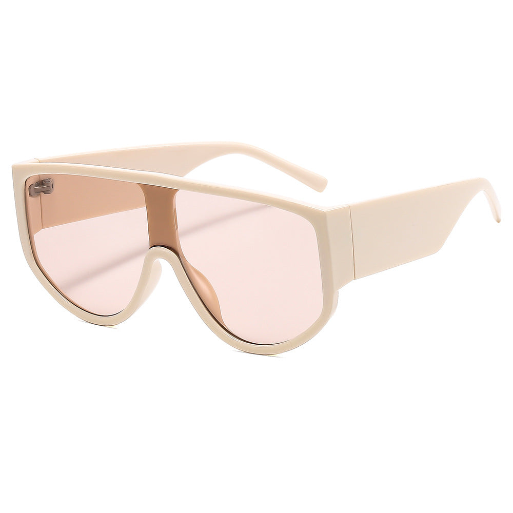 Women's fashion sunglasses with futuristic, transparent frame and large protection Bowlift
