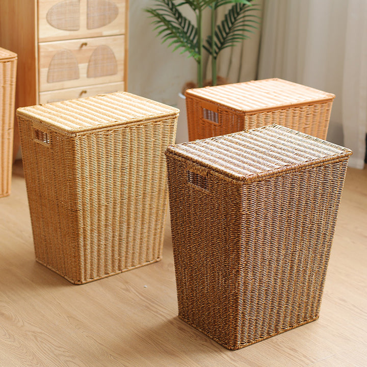 Handcrafted Rectangular Wicker Laundry Hamper Bowlift