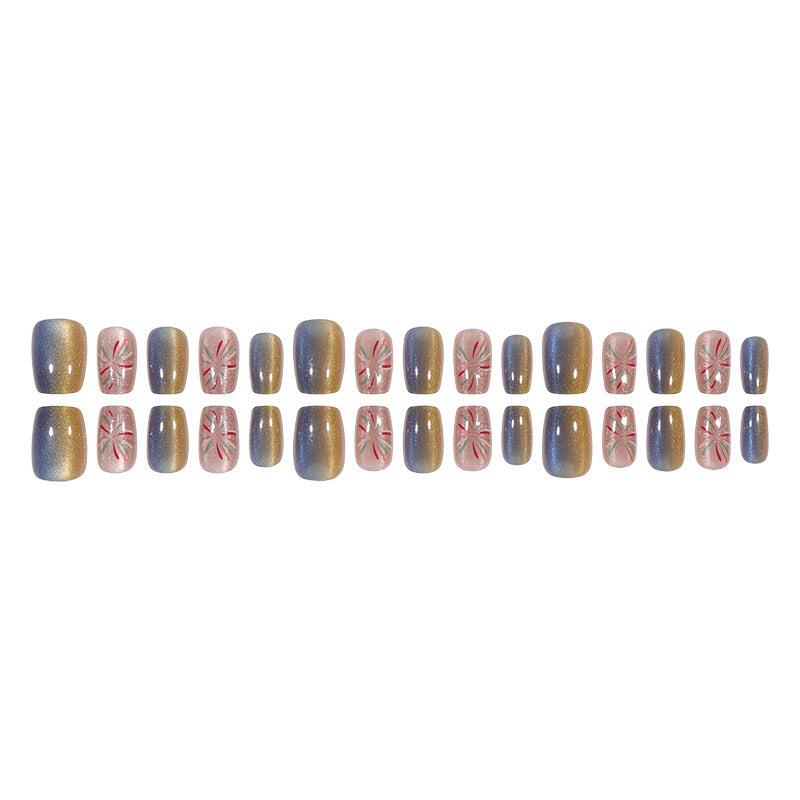 Artistic Press-On Nail Set with Decorative Patterns Bowlift