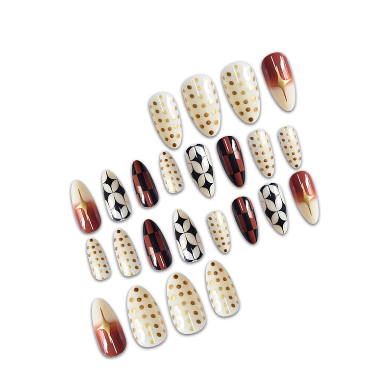 Stylish Stiletto Press-On Nails with Elegant Patterns Bowlift