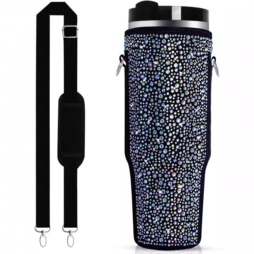 Ladies water bottle holder with sparkling rhinestones Bowlift