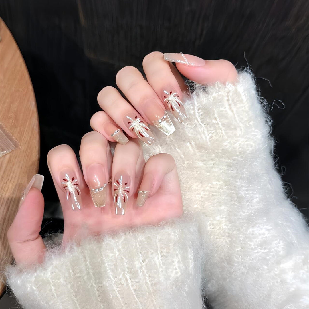 Elegant Floral Press-On Nail Design Kit Bowlift