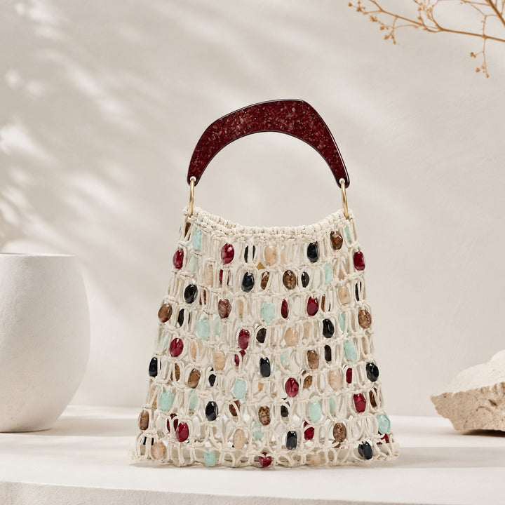 Exclusive Macrame Bag with Jewelry Details Bowlift