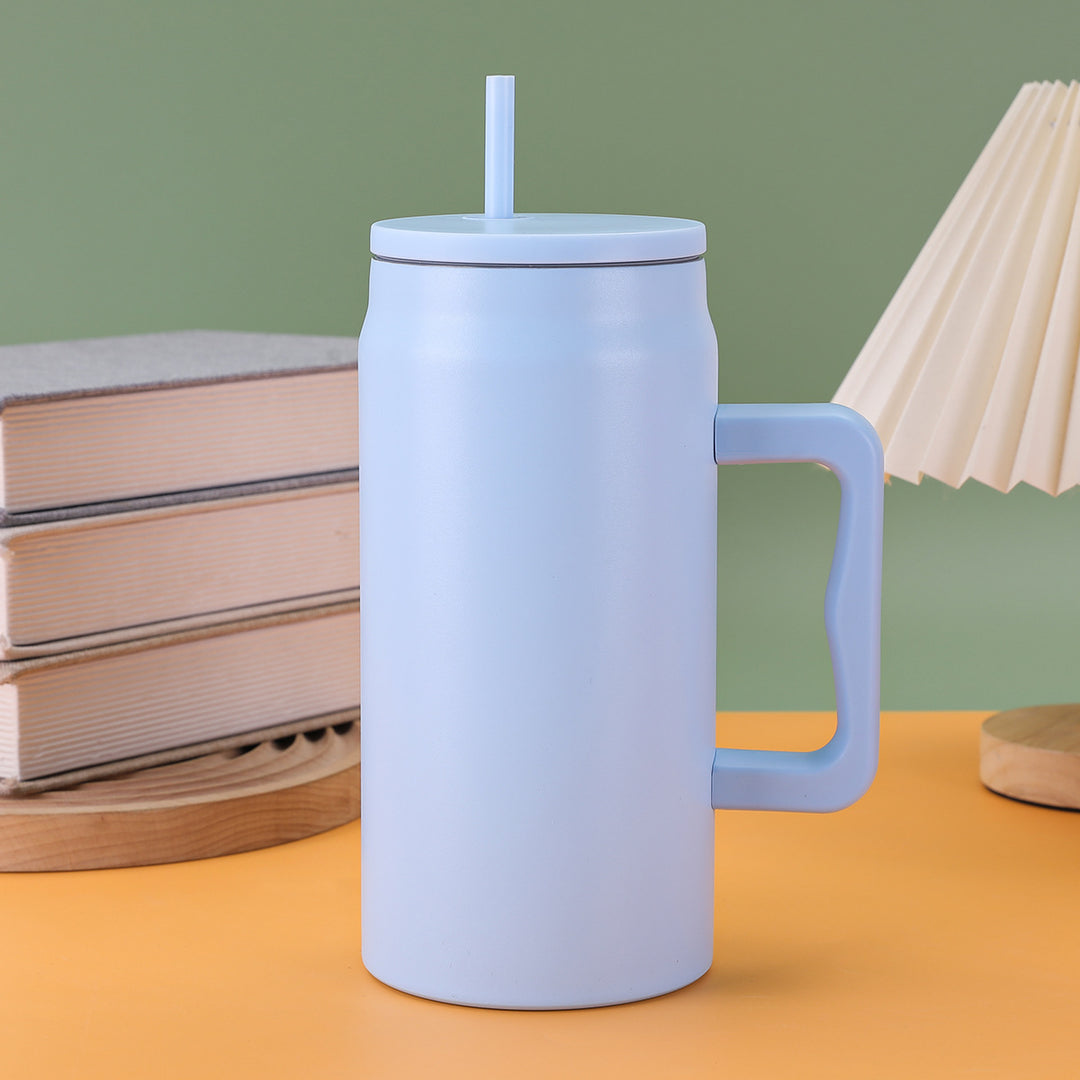 Ladies thermal mug with lid and straw Bowlift