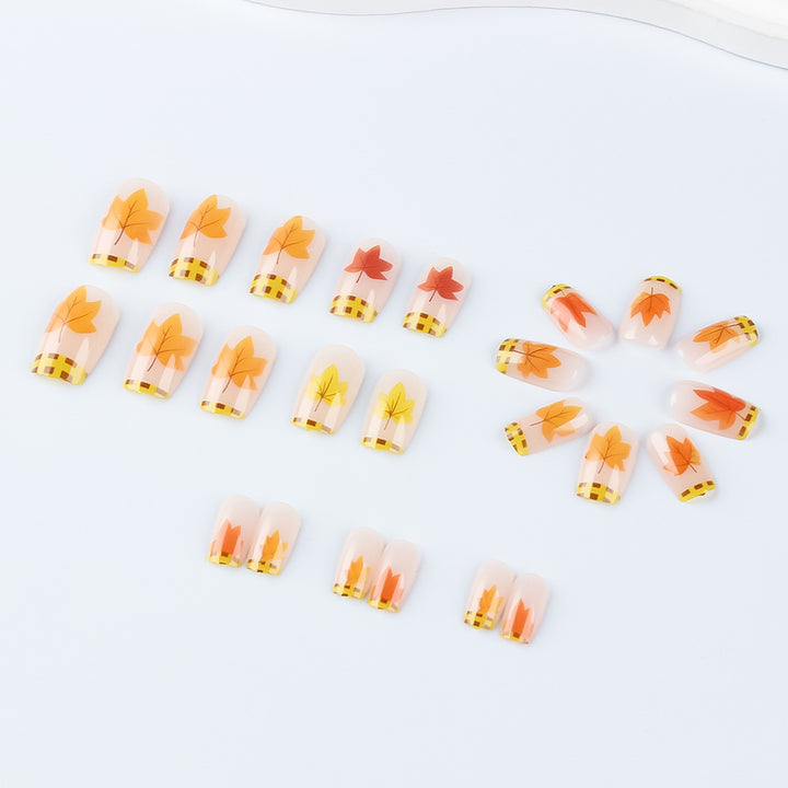 Seasonal Leaf-Themed Press-On Nails Bowlift
