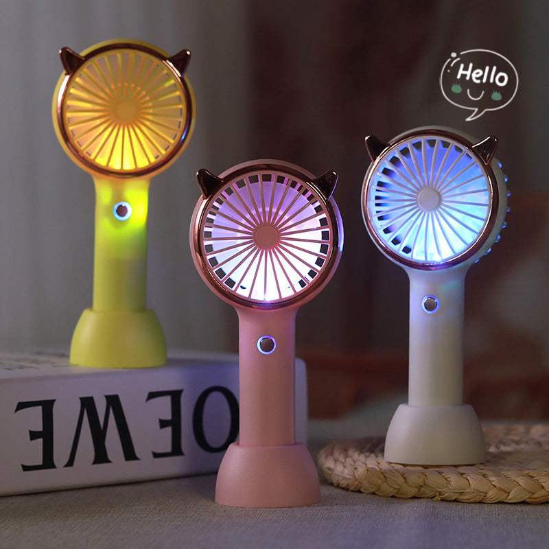 Women's portable hand fan with cat ears Bowlift