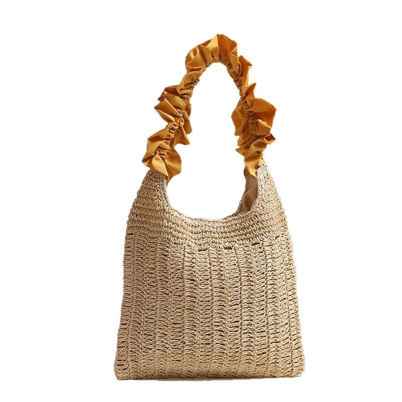 Elegant Handbag with Ruffled Handle Bowlift