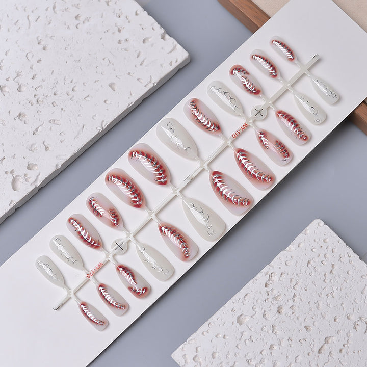 Elegant Decorative Press-On Nail Set Bowlift